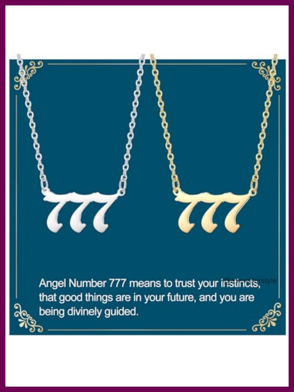 Angel Number Necklace Set Stainless Steel Hypoallergenic 777